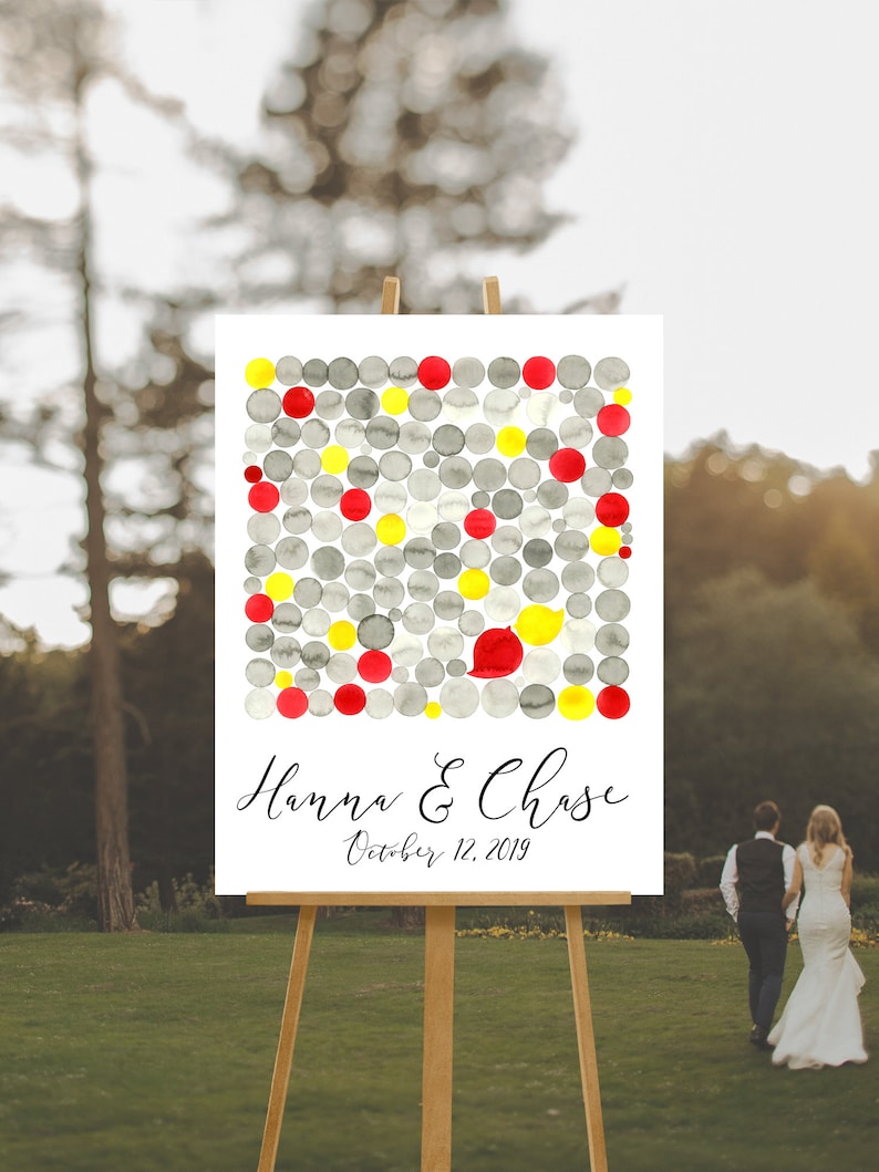 Wedding Guest Book alternative art print COINS image 1