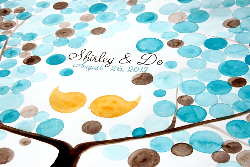 Anniversary Bridal shower Custom Guest Book Tree painting Etsy