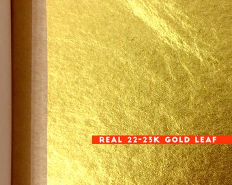 REAL GOLD LEAF accents for Ketubah, Blessings, Guestbooks and Gifts - upgrade