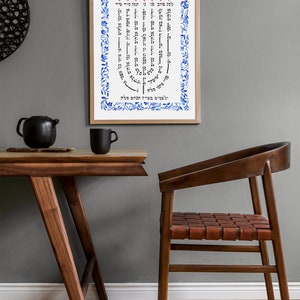 Impression giclée Menorah Psalm Tehillim67 Dieu nous fera grâce et nous bénira format rtl image 6