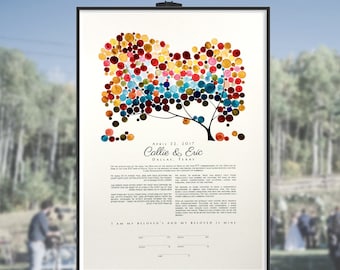 Multicolor Ketubah giclee print - Personalized jewish marriage certificate
