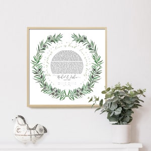 Ketubah Olive Tree wreath Jewish Ketubah
