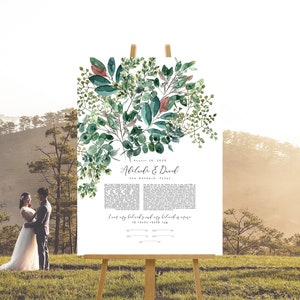 Mixed Greenery Modern Wedding Ketubah image 2