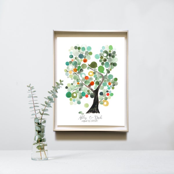 Romantic Forest wedding guest book home decor ↣ soft watercolor on white Rustic Wedding gift keepsake alternative Outdoor Botanical artprint