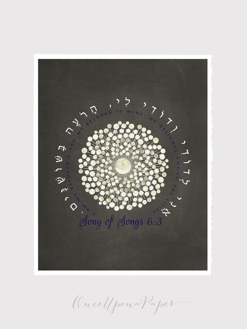 I am my beloved's, and my beloved is mine Wedding Gift Print Anniversary Gift, Wedding Gift poster Song of Songs image 2