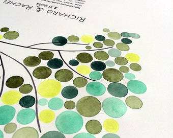 Green Yellow Sage custom colors painted Ketubah