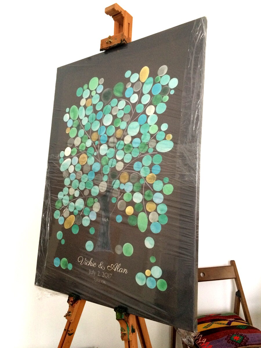 Gallery Wrap Canvas Guest Book art print Wedding guest book Etsy