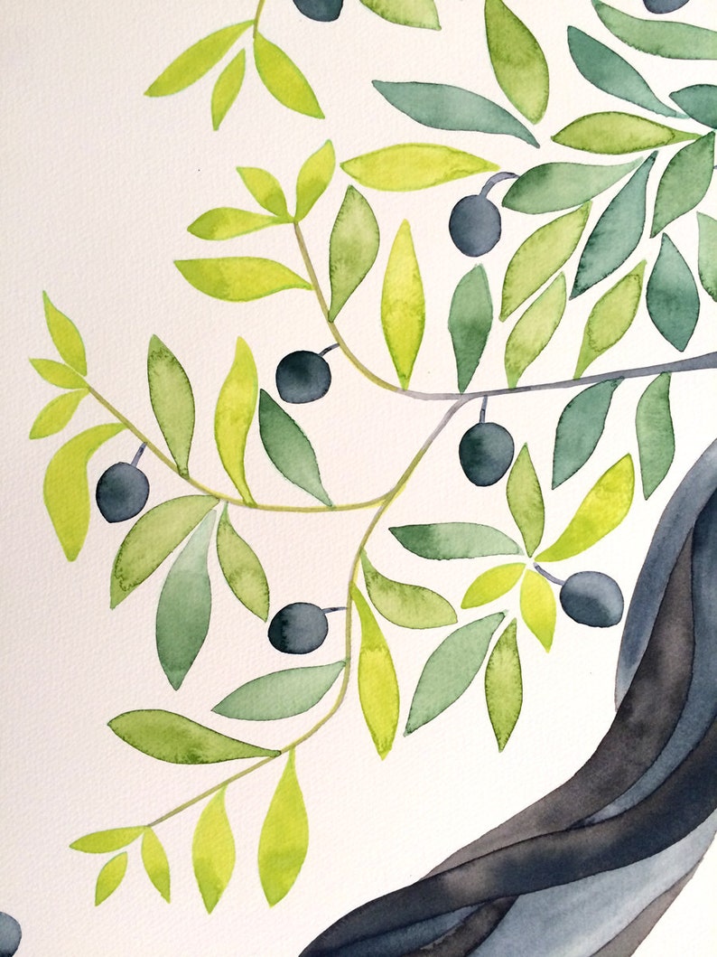 Custom Mediterranean Greenery wedding guestbook alternative Watercolor Guest Book Olive Tree christmas wedding planner