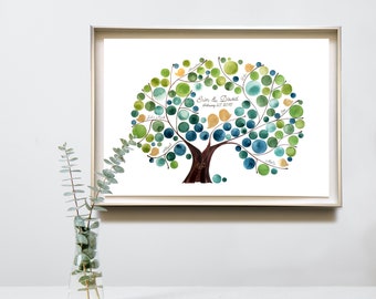 Family Tree original watercolor painting silver or gold pigment colors - family tree maker OnceUponaPaper