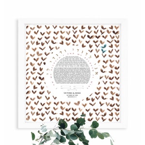 Jewish Community Ketubah &gt; custom watercolor print &gt; Happy Butterflies ketubah design