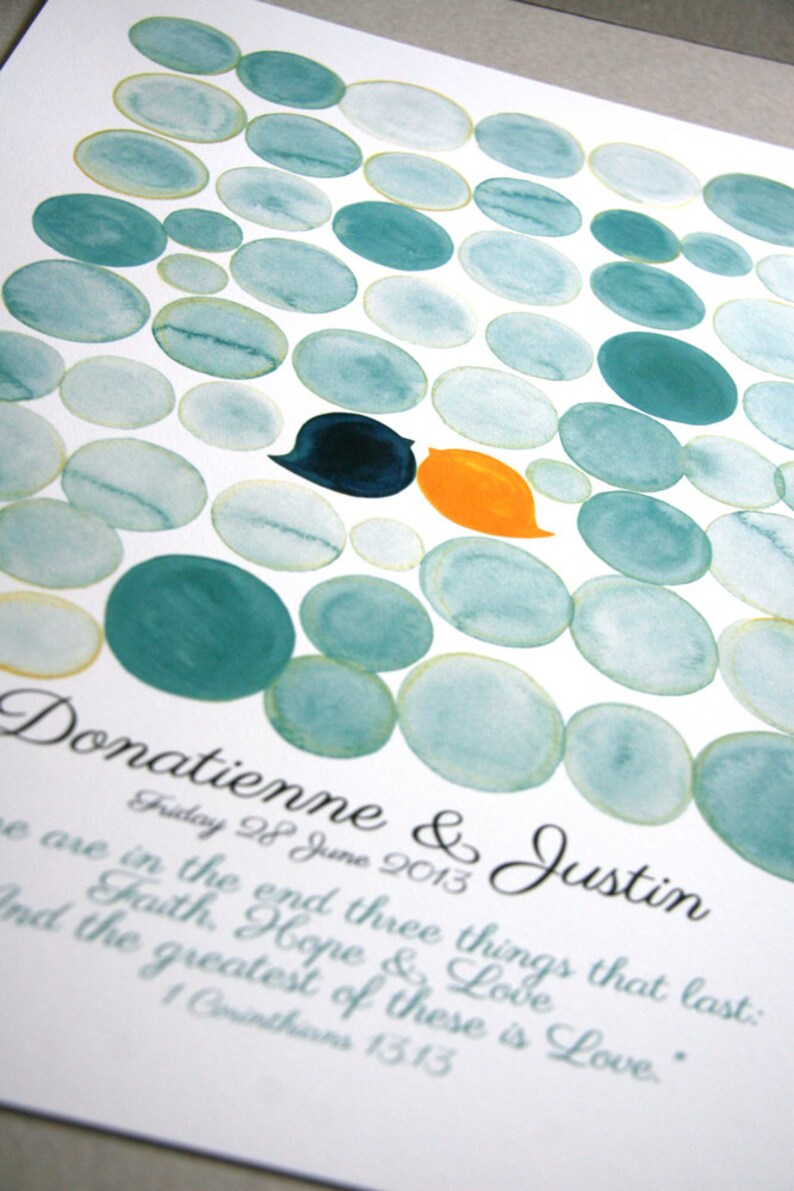 Tropical Greens Wedding Guest Book With Custom Poetic Verse Etsy