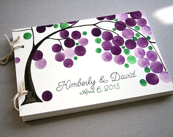 Custom watercolor Guest Book <> Modern wedding guestbook with watercolor painted hardcover