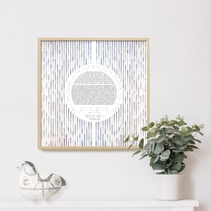 Ketubah judía de cascada moderna de mediados de siglo