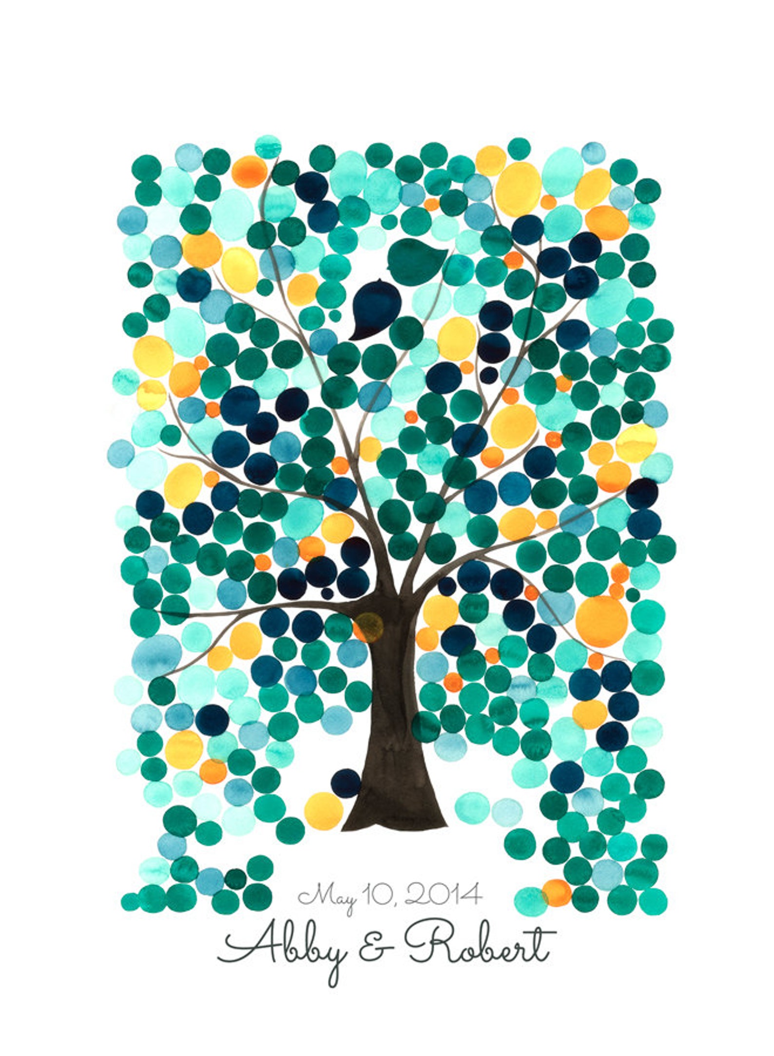 Wedding Tree Guest Book Alternative Art Print Modern Etsy