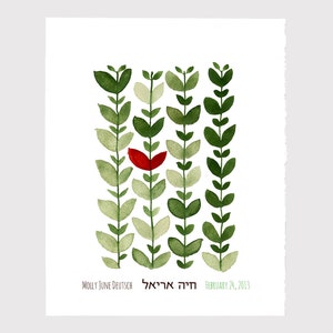 Personalized décor Custom Hebrew names &gt; Jewish custom bar mitzvah GIFT