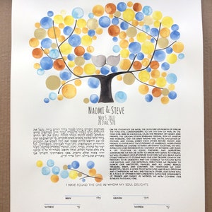 Gold leaf proud Jelly Beans Ketubah Watercolor Painting
