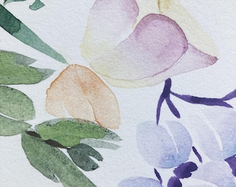 Custom Flower Wreath Watercolor Ketubah > printed text ketubah