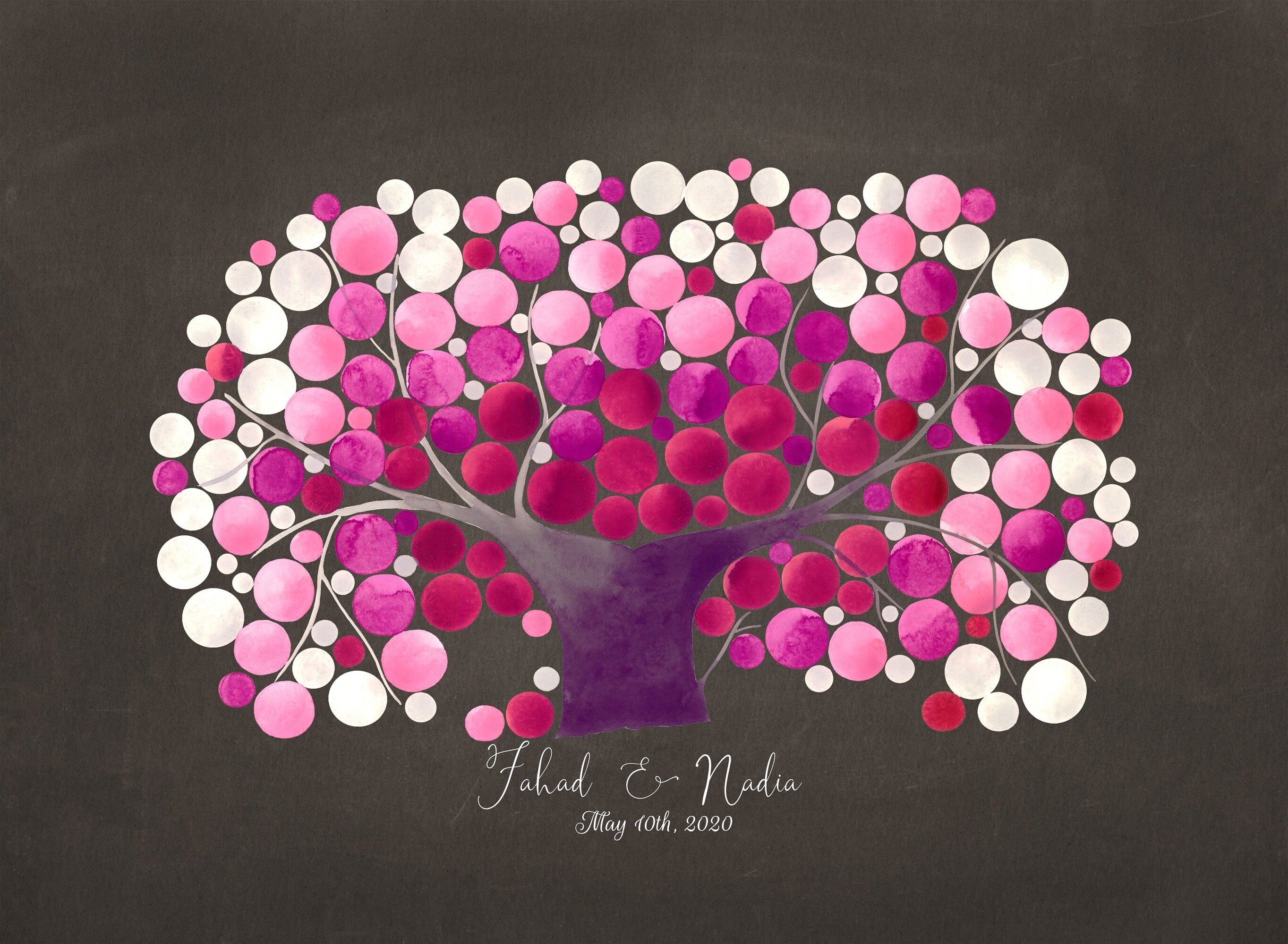 Blossom Wedding Guest Book Art Print KANZAN CHERRY TREE Etsy