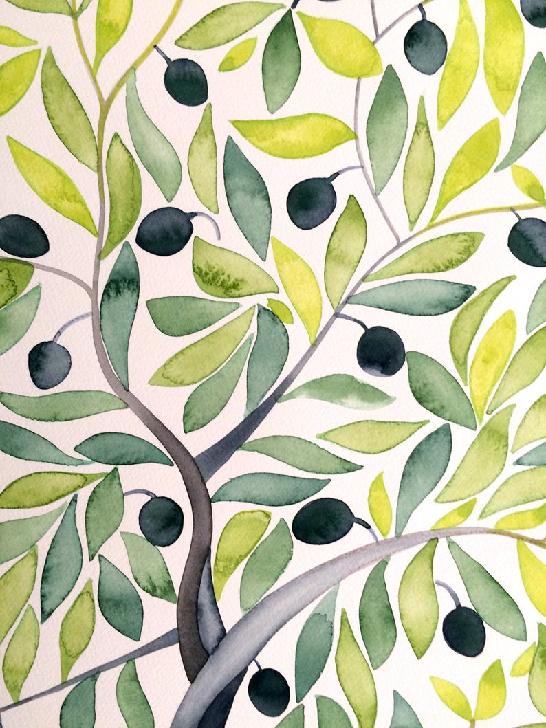 Custom Mediterranean Greenery wedding guestbook alternative Watercolor Guest Book Olive Tree christmas wedding planner