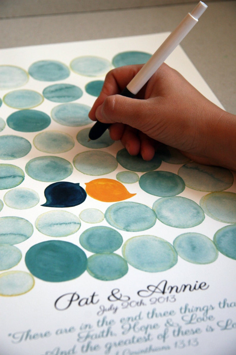 Tropical Greens Wedding Guest Book With Custom Poetic Verse Etsy