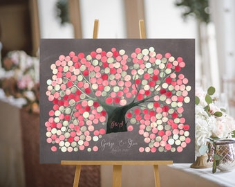 Modern Wedding Guest Book alternative > CHRYSANTHEMUM CHERRY TREE