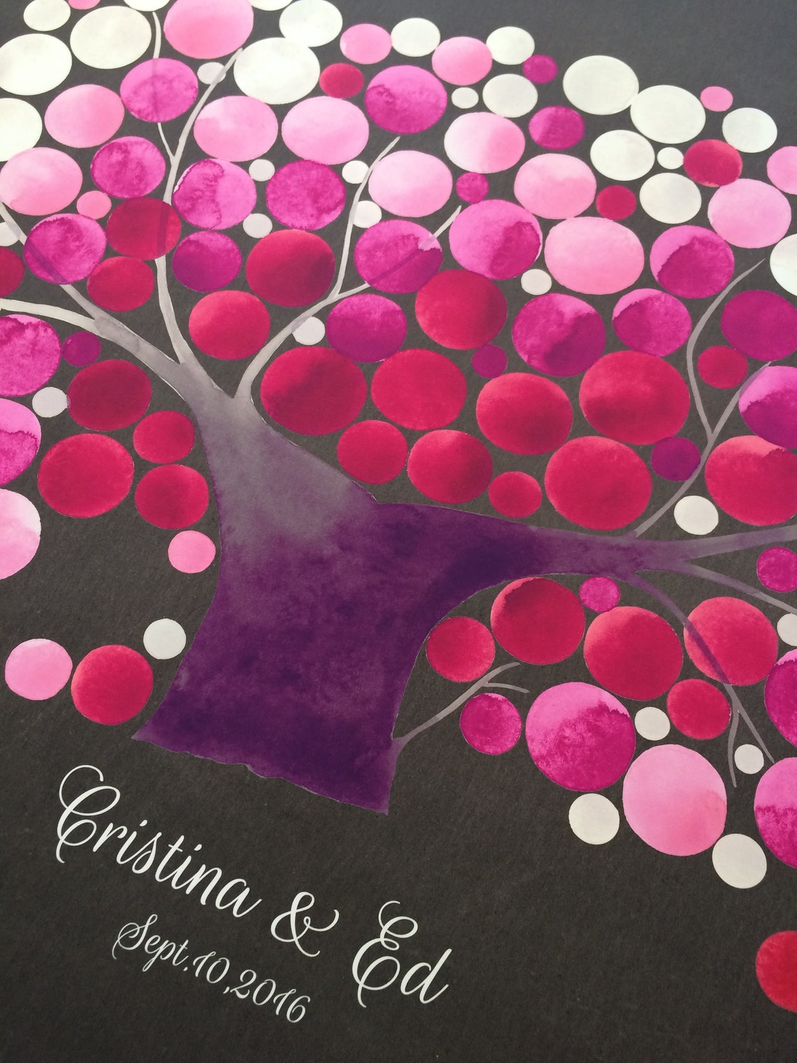 Blossom Wedding Guest Book Art Print KANZAN CHERRY TREE Etsy