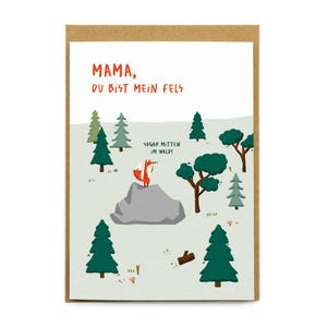 Lustige Muttertag-Grußkarte, (A6) - Mama du bist mein Fels - Für Outdoor Fans - Selbstgestaltetes Motiv auf PEFC-zertifiziertem Feinstpapier