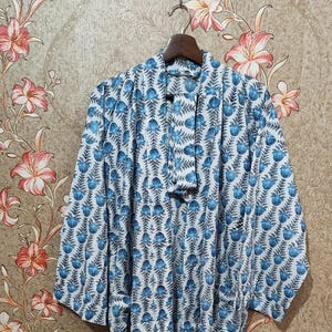 Cotton Kimono Robe, Block Print Robes For Women, Dressing Gown, Plus Size Robes, Cotton Kimono, Beach Cover Up, Lounge Wear, Casual Wear