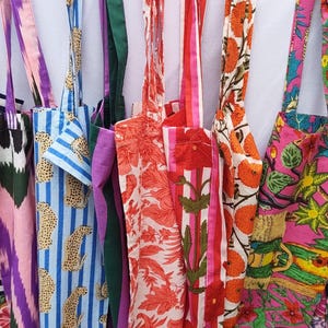 Marketing Bag Cotton Hand Block Print Big Tote Bags Farmers Market Bags Grocery Bags Eco Gift Washable & Reusable Shopping Assorted Bag