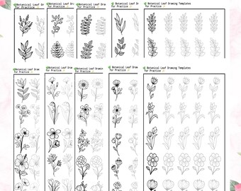 Printable Botanical Tracing Guides: Floral Leaf Templates (PDF)