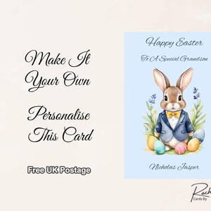 Tarjeta de Felices Pascuas para hijo/nieto. Envío gratuito incluido.