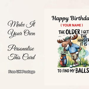 Tarjeta de golf divertida, incluye envío gratuito.