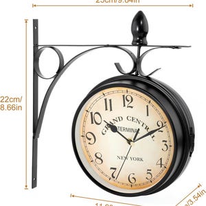 Vintage Art Design Double-sided Wall Clock | Industrial Station Style ...