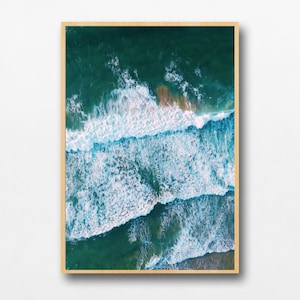 Wave Vibes, Aerial Ocean Print, Surf Wall Art, Beach Home Decor, Digital Fine Wall Art, Nature Photography, Gift for Surfer, Coastal Poster