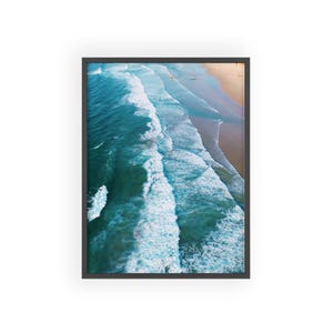 Portugal Aerial Wave Print, Coastal Wall Art Decor, Beach House Decoration, Sea View Picture Gift, Seaside Landscape, Ocean Waves Surfing