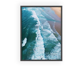 Portugal Wave Print, Coastal Aerial Ocean Photography