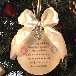 Twin Miscarriage, How Very Softly You Tiptoed Into Our Life, Memorial, Baby Loss, Christmas Ornament