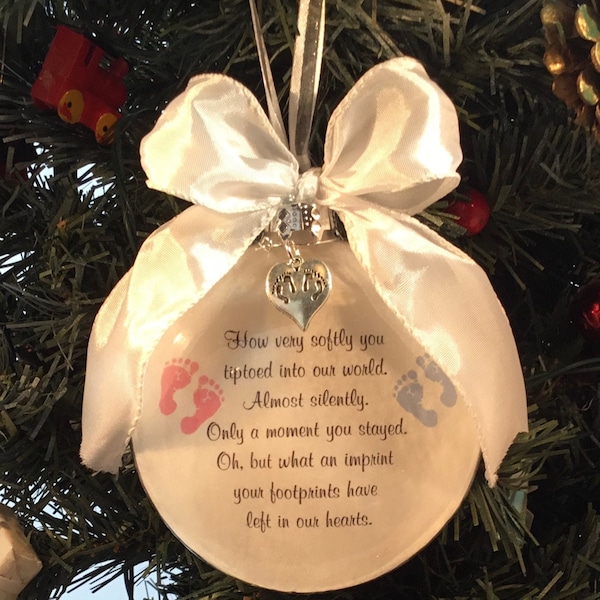 Twin Miscarriage, How Very Softly You Tiptoed Into Our Life, Memorial, Baby Loss, Christmas Ornament