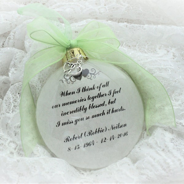 In Memory Ornament, When I Think of All our Memories Together,  Free Personalization and Charm