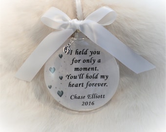 Baby Loss Memorial Ornament, Free Personalization and Charm, I Held You For Only A Moment, In Memory, Bereavement