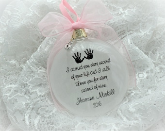 Miscarriage Christmas Ornament - I Carried You Every Second of Your Life - Free Personalization and Charm