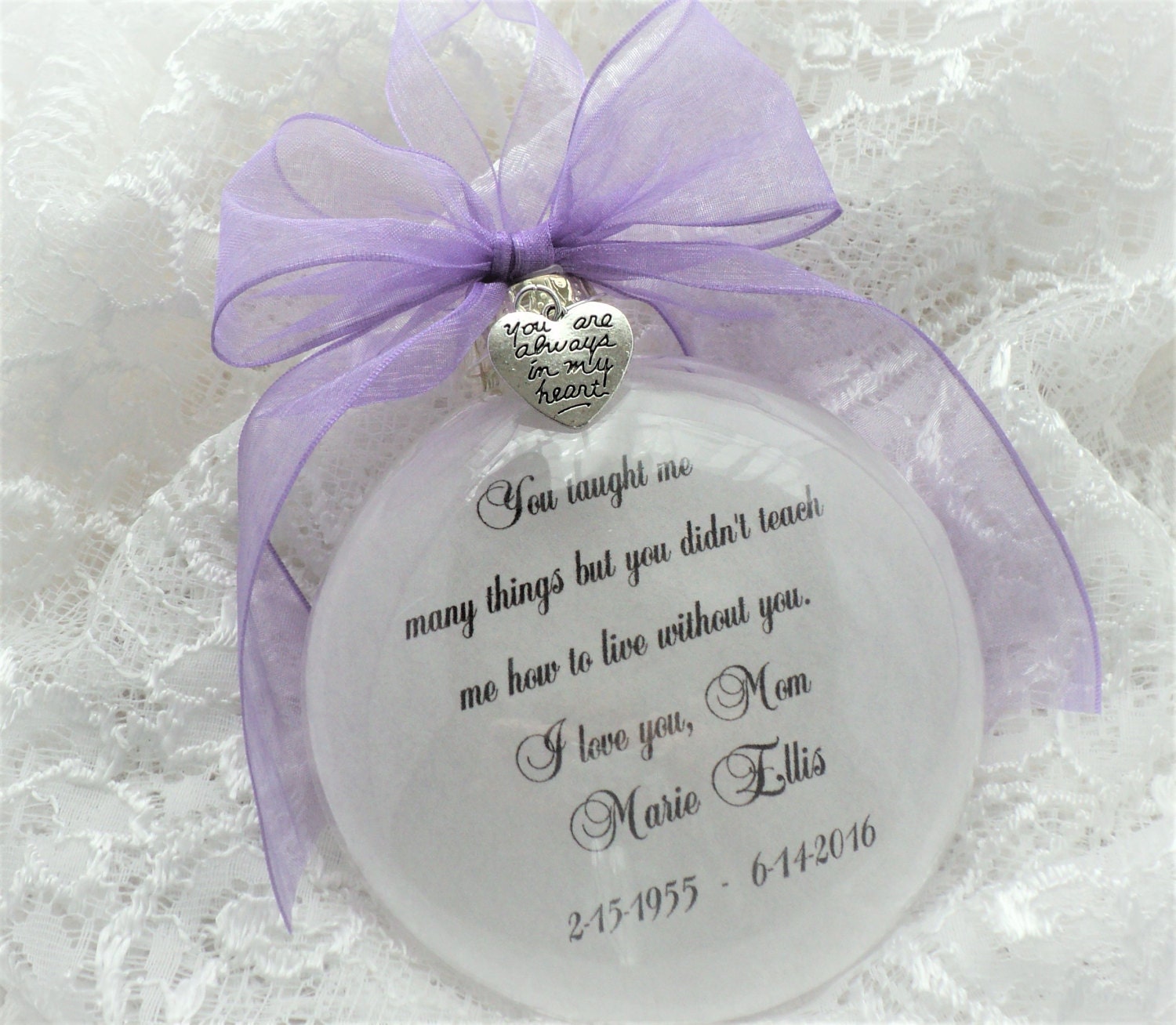 Memorial Ornament Free Personalization and Charm You Taught - Etsy