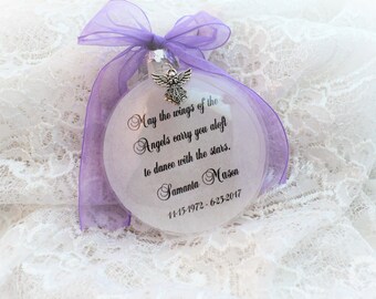 Memorial Christmas Ornament May the Wings of the Angels, Free Personalization and Charm