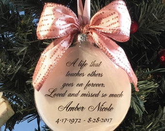 Memorial Gift A Life That Touches Others Christmas Ornament , with charm