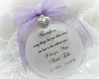 Memorial Ornament Free Personalization and Charm, You Taught Me Many Things