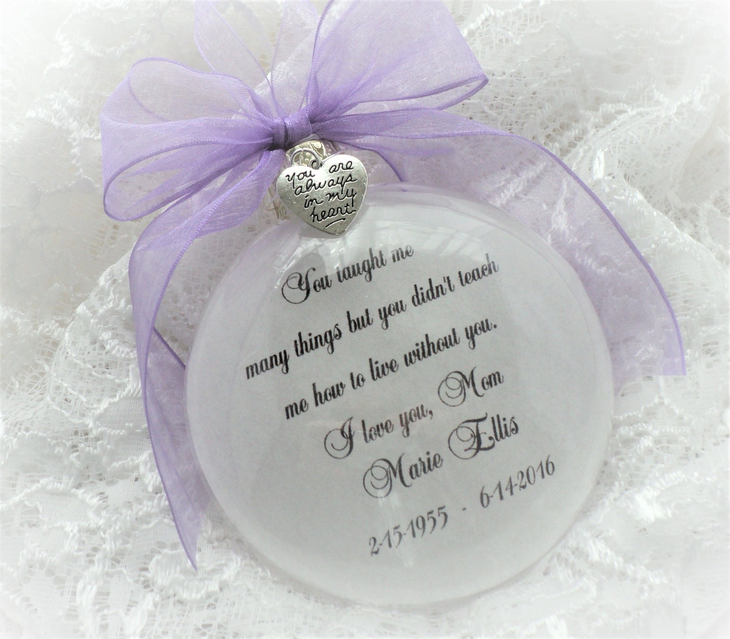 Memorial Ornament Free Personalization and Charm You Taught - Etsy