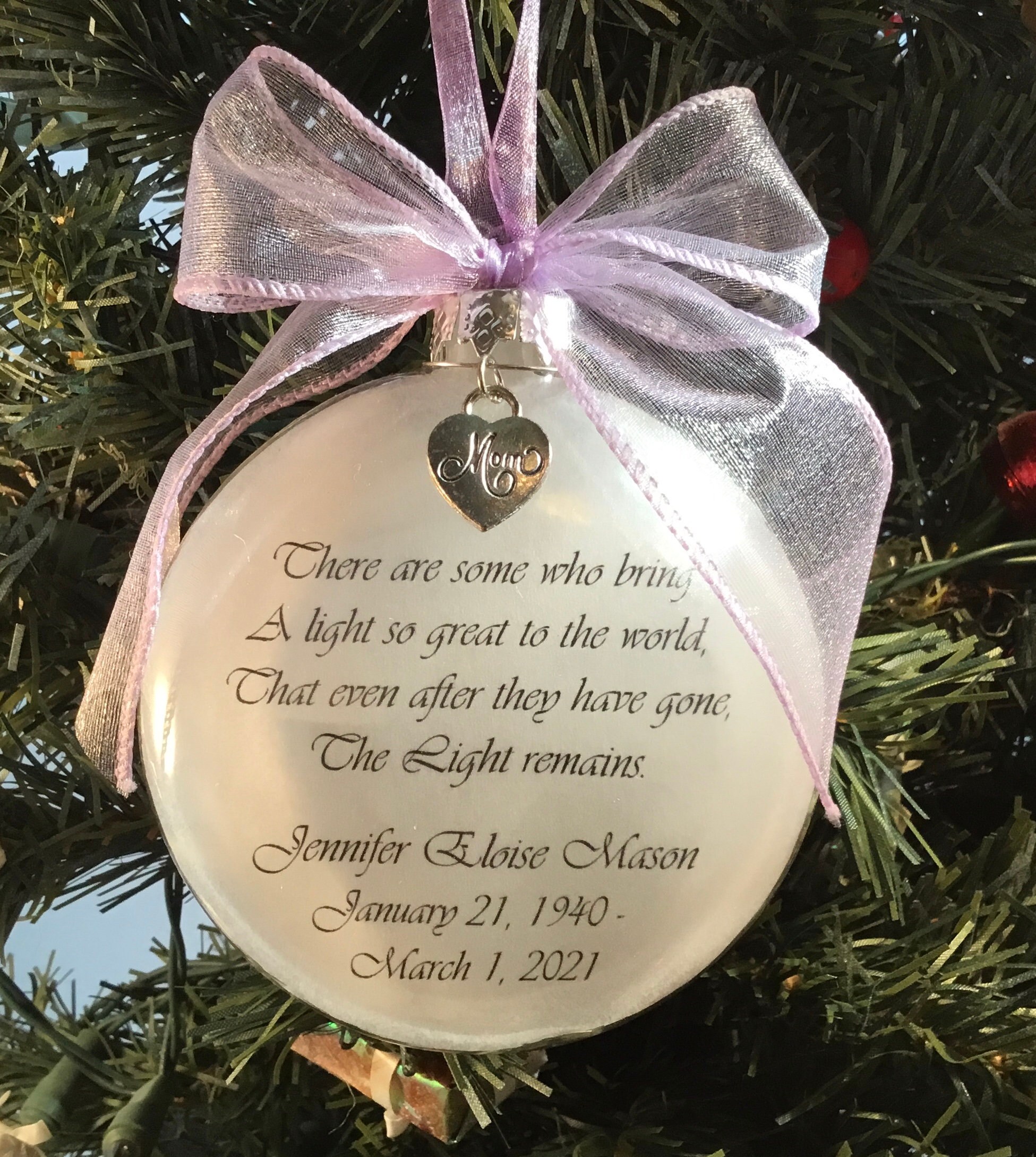 Mom Memorial Ornament Keepsake Remembrance Gift There Are Etsy UK