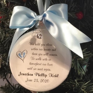 Miscarriage Memorial Ornament, Baby keepsake, We Hold You Close