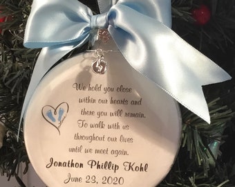 Miscarriage Memorial Ornament, Baby keepsake, We Hold You Close