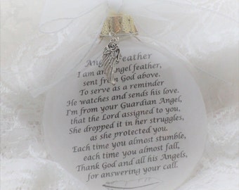 In Memory Angel Feather Ornament I Am An Angel Feather Sent From God Above Personalized Free